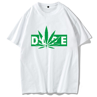 Hemp Leaf Dope Weed New Rap Trend Hip Hop T-shirt Men\'s Short Sleeve Cotton Men\'s Half Sleeve T-shirt