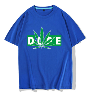 Hemp Leaf Dope Weed New Rap Trend Hip Hop T-shirt Men\'s Short Sleeve Cotton Men\'s Half Sleeve T-shirt