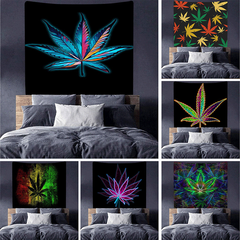 Home Printing Psychedelic Maple Leaf Series Tapestry Decorative Background Fabric