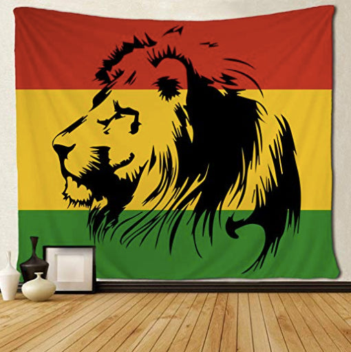 Tapestry Reggae Flag Lion Tapestry Hippie Art Wall Hanging Tablecloth