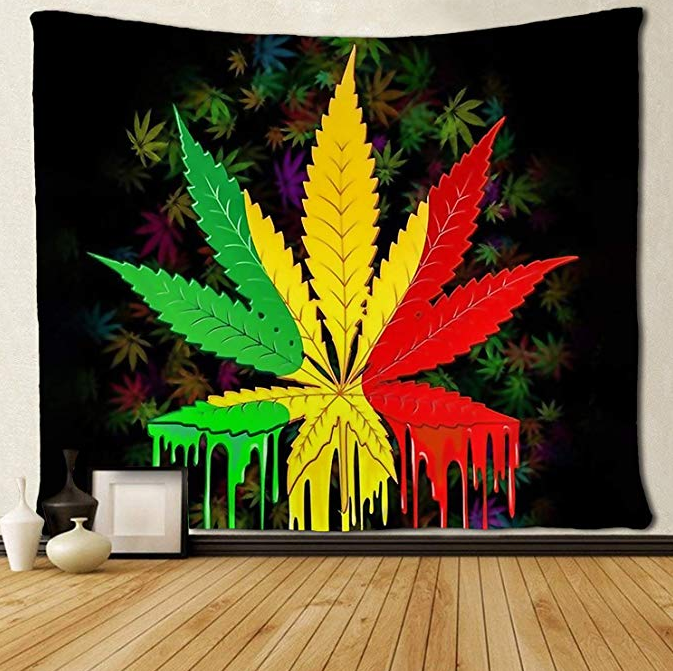 Blankigra Grass Hemp Leaf Tapestry Wall-mounted Tapestry