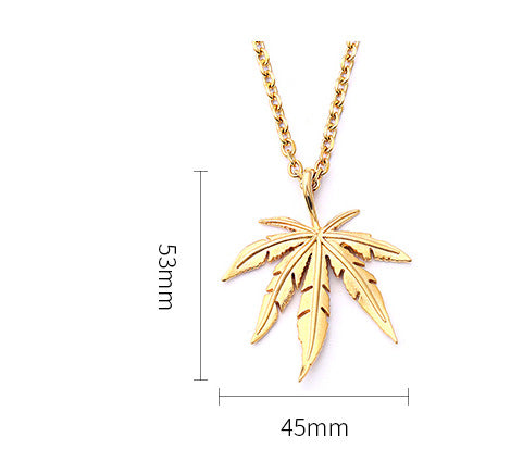 Hemp Leaf Hip Hop Necklace Maple Leaf Pendant