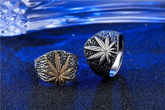 Cannabis leaf ring