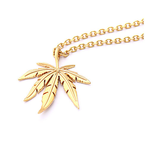 Hemp Leaf Hip Hop Necklace Maple Leaf Pendant