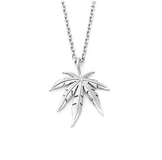 Hemp Leaf Hip Hop Necklace Maple Leaf Pendant