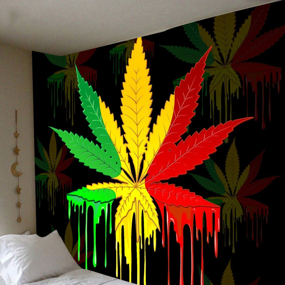 Home Printing Psychedelic Maple Leaf Series Tapestry Decorative Background Fabric