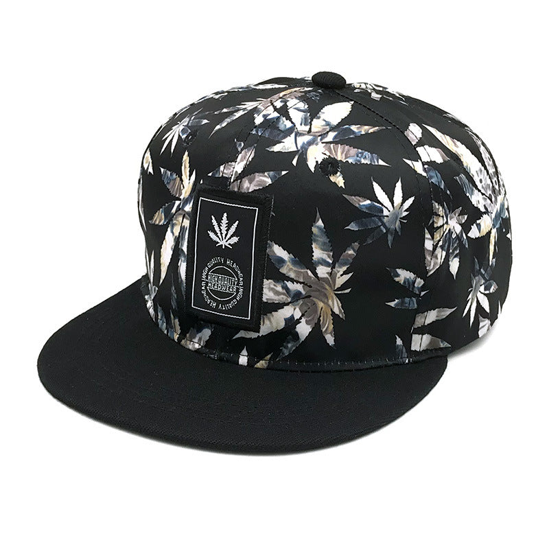 Maple Leaf Floral Fabric Embroidery Hundred Matching Couples Go Out Hip Hop Baseball Cap