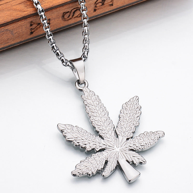 Maple Leaf Pendant Long Women's Necklace