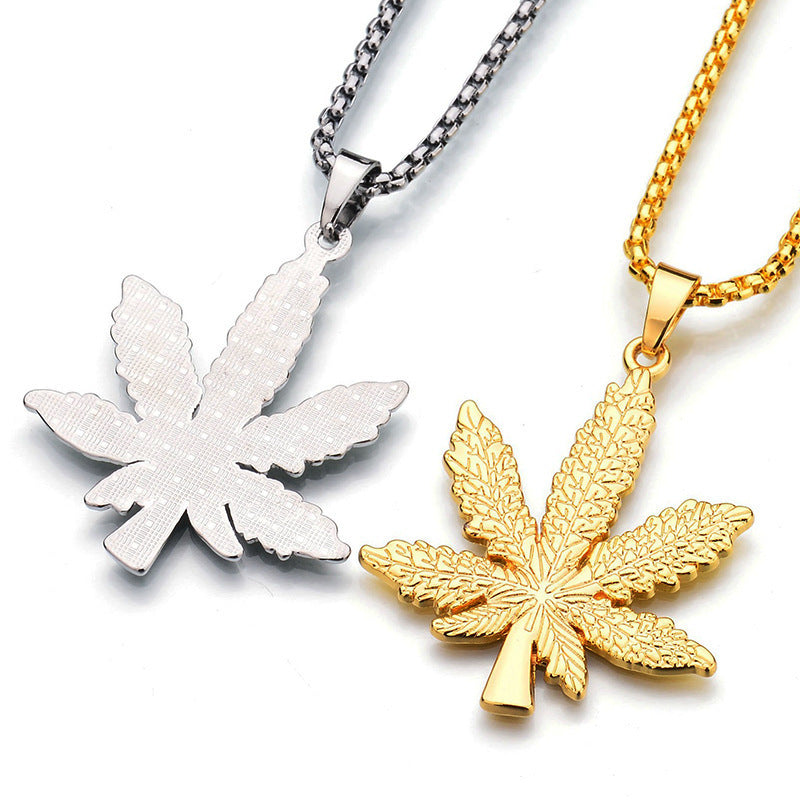 Maple Leaf Pendant Long Women's Necklace