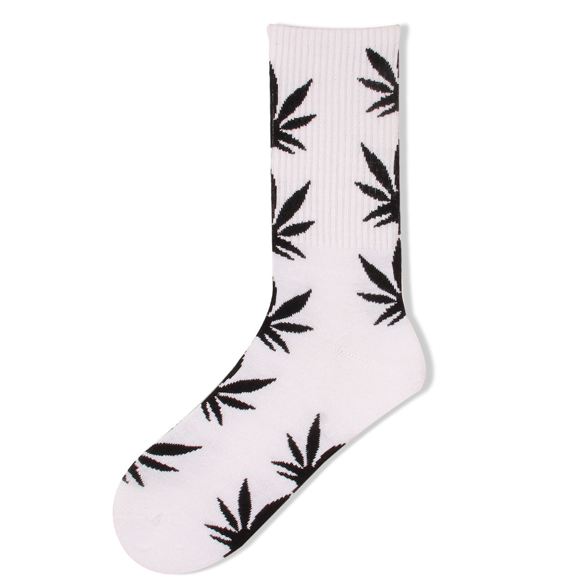 Jacquard Mid-calf Maple Leaf Women's Socks Street Trend