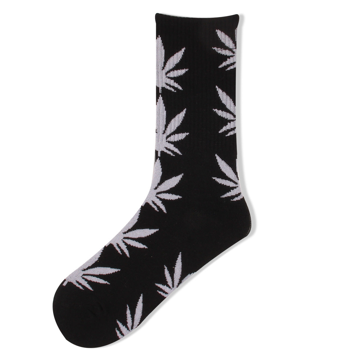 Jacquard Mid-calf Maple Leaf Women's Socks Street Trend